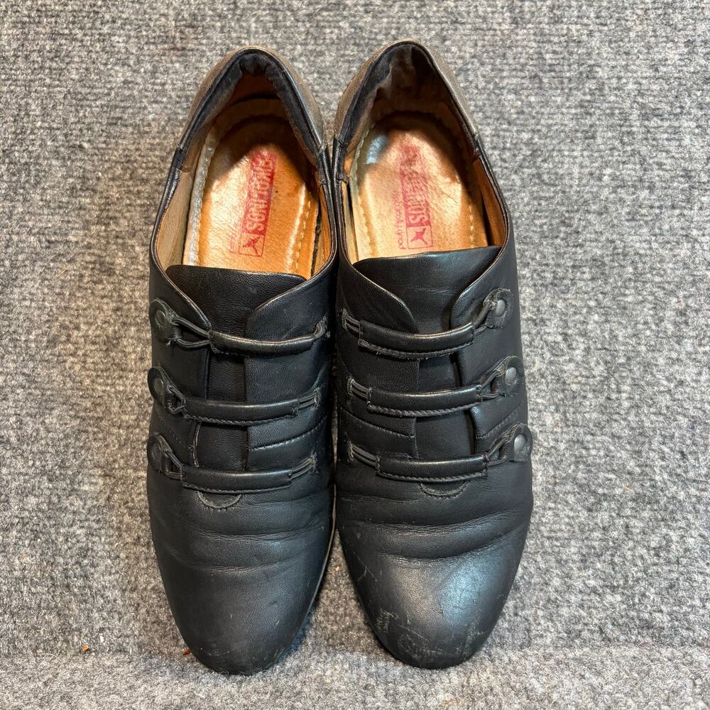 Pikolinos Venezia Black Leather Stitch Detail Lace Up Slip on Shoes Women 8